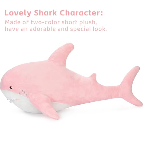 Pink 32in Shark Plush Toy L7681