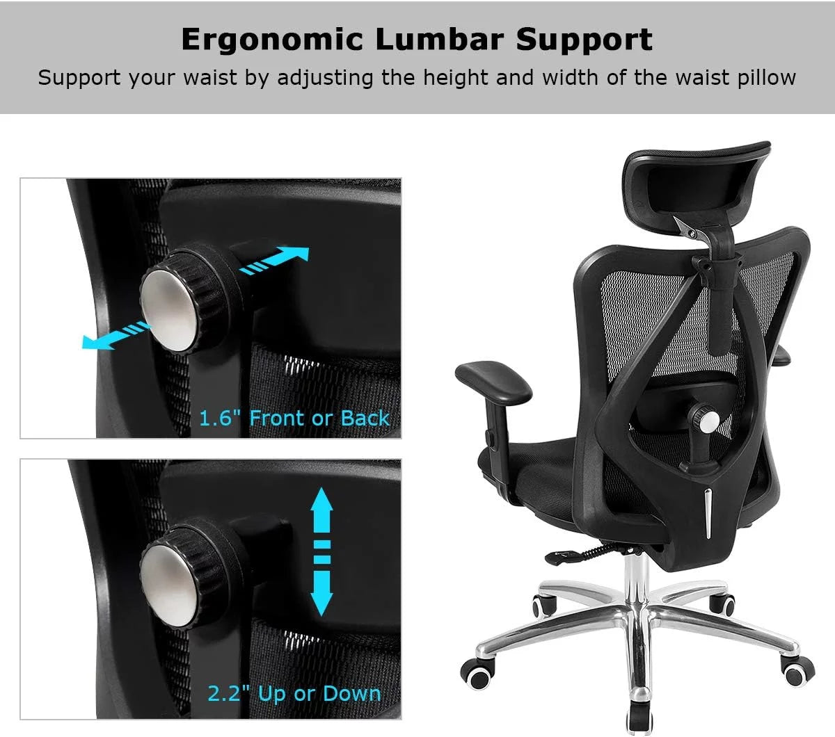 Black Ergonomic Mesh Office Chair N35114