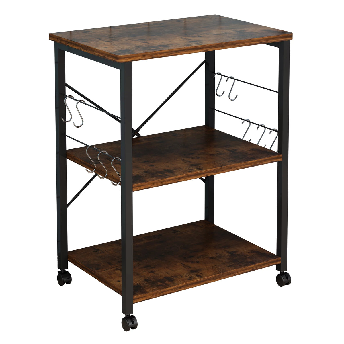 3-Tier Rolling Kitchen Cart with Metal Frame D119293