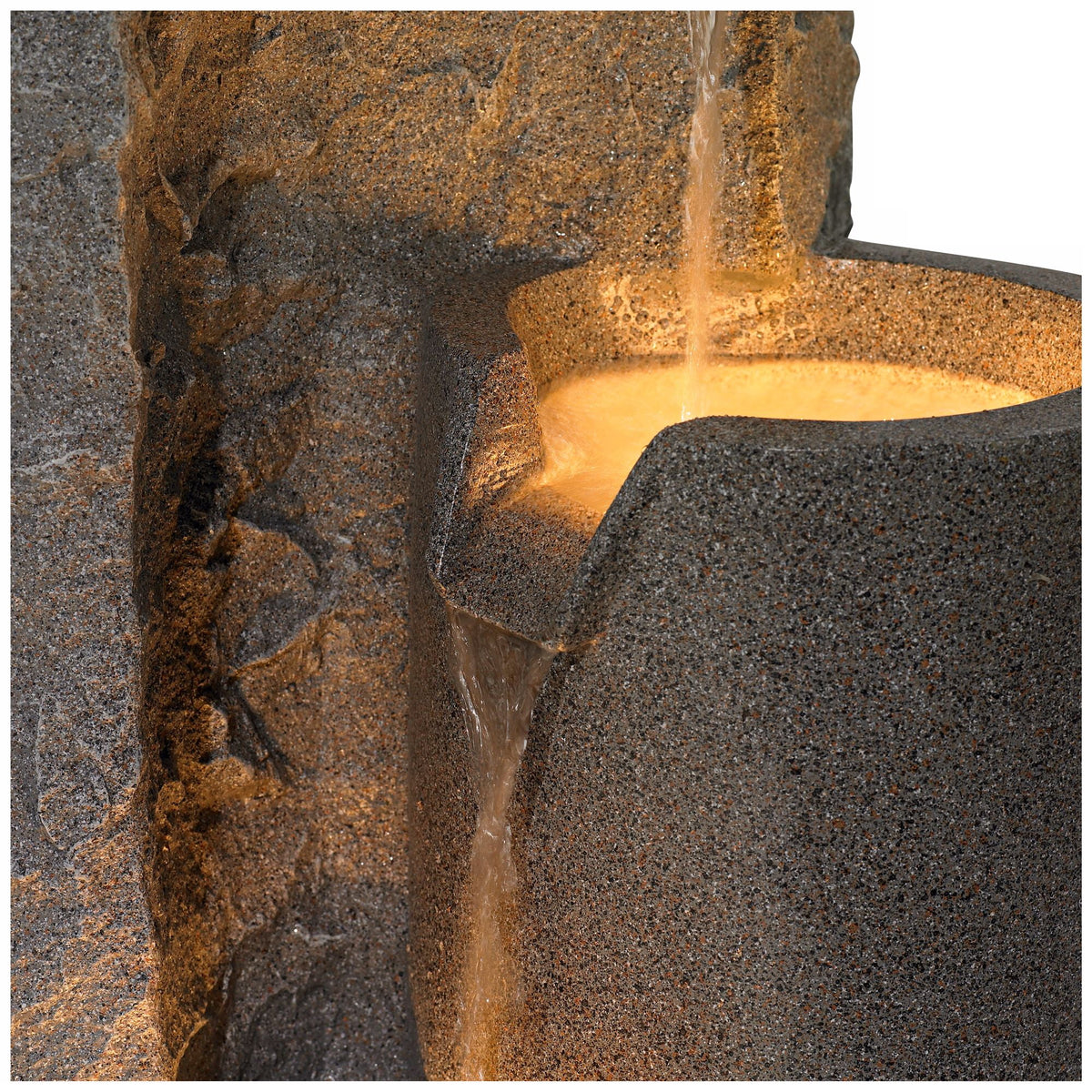 Cascading Outdoor Floor Water Fountain with LED Light 34 1/2" U8496