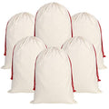 6 Pack Large Christmas Canvas Cotton Santa Sacks with Drawstrings Z5429