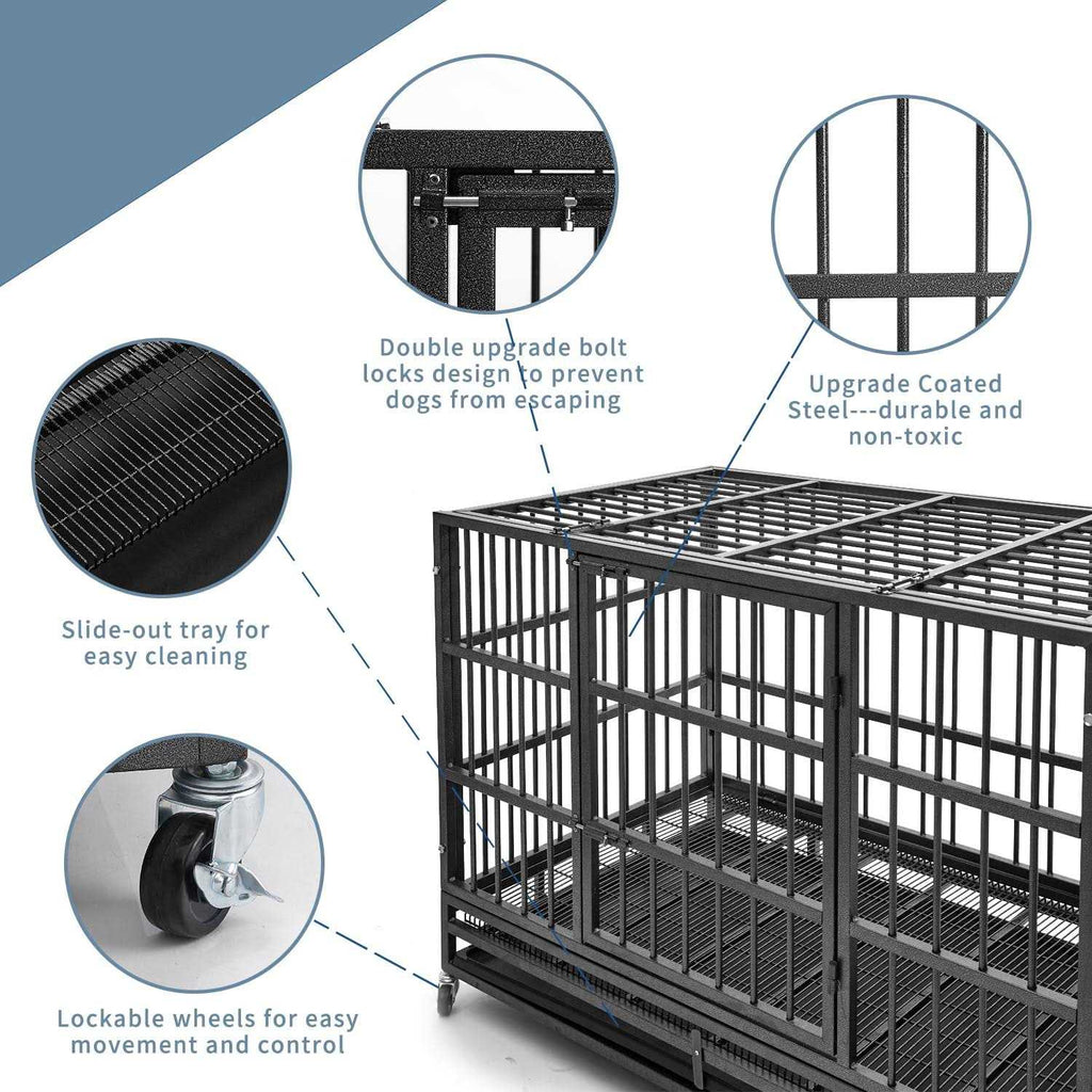 48 inch Heavy Duty Steel Dog Crate F77044