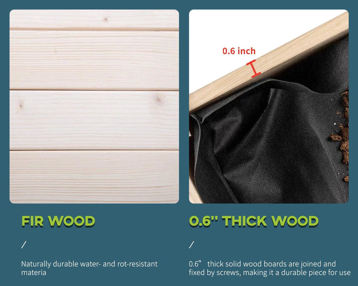 48x24x30in Elevated Wood Planter Garden Bed W65257