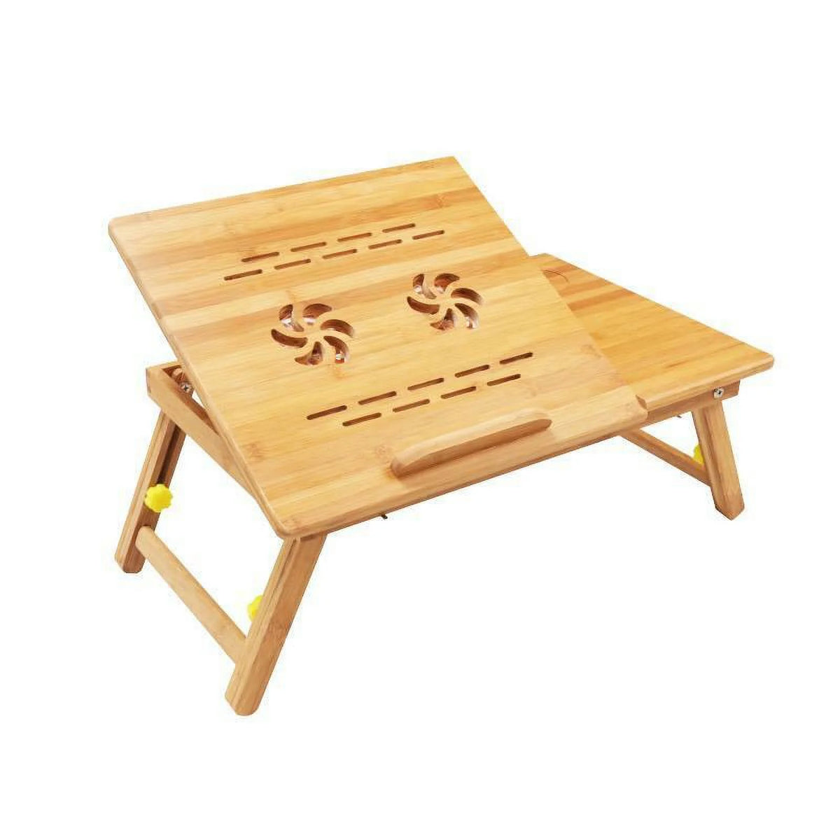 22" Bamboo Folding Laptop Stand with Drawer D112