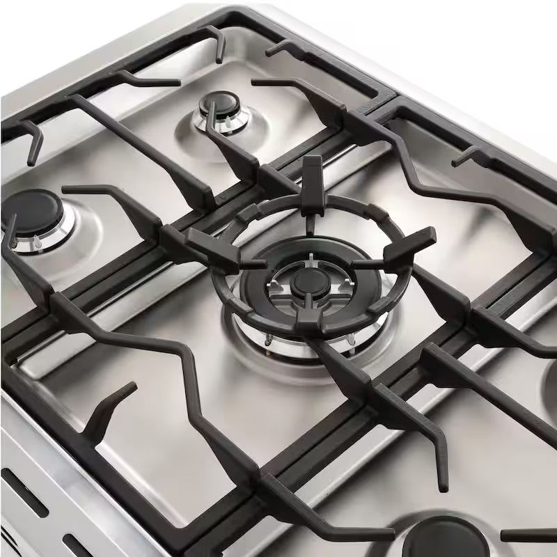 36 in. 3.8 cu. ft. Gas Range with 5 Burner Cooktop and Cast Iron Grates in Stainless Steel T7195