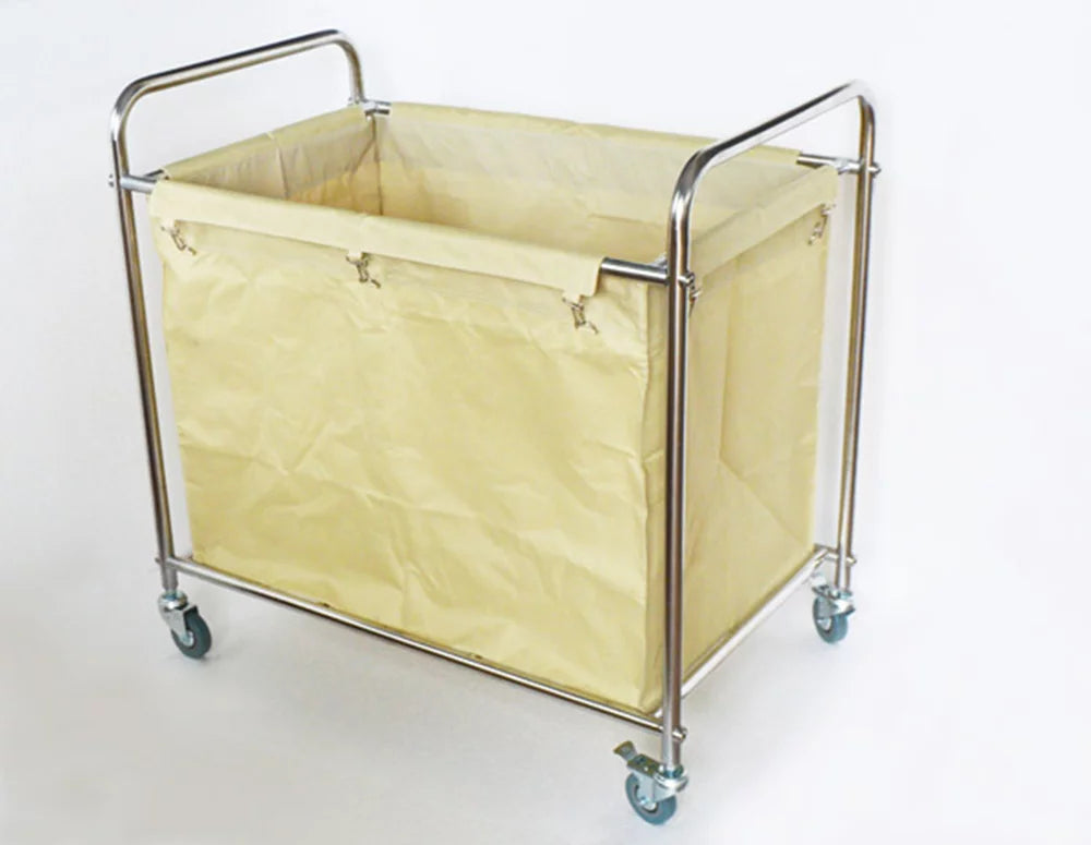 Laundry Sorter Cart with Removable Baskets Stainless Steel Frame Rolling Casters T765730