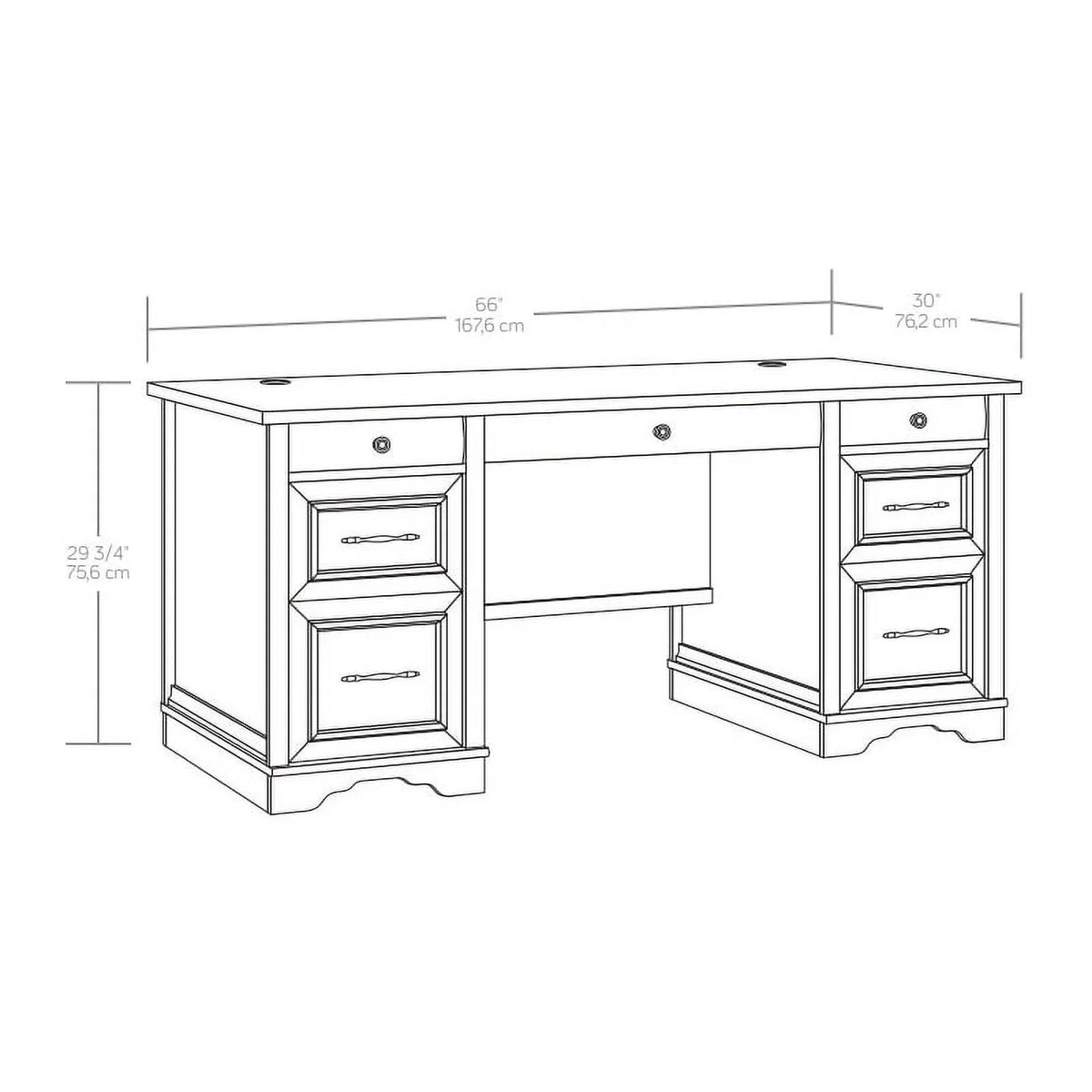 Contemporary Brushed Oak Pedestal Desk T3582