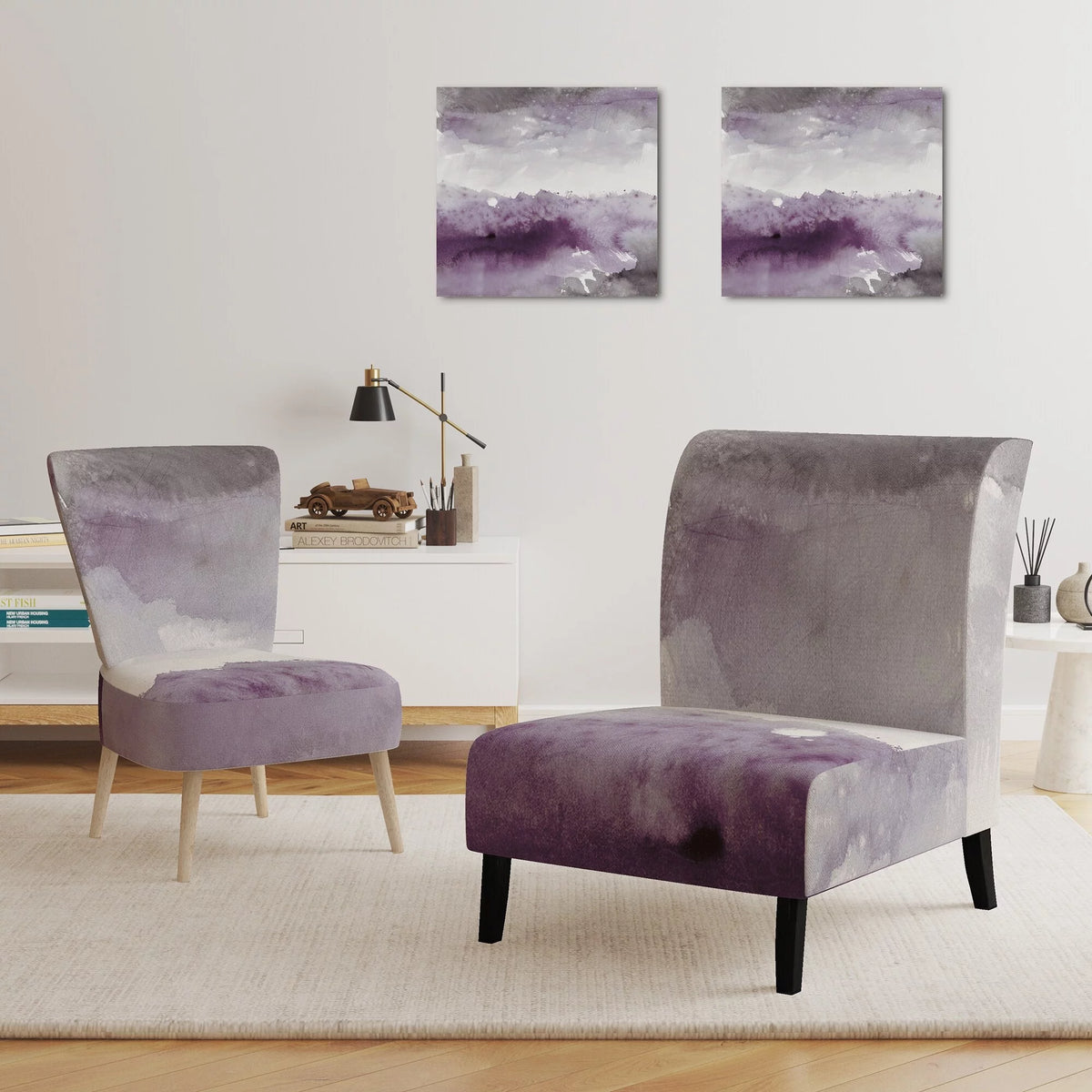 Amethyst And Grey Upholstered Accent Chair R218441