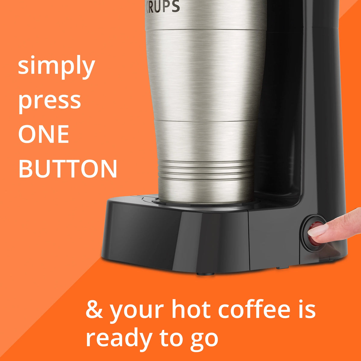Single-Serve Coffee Maker with Stainless Steel Travel Mug J749