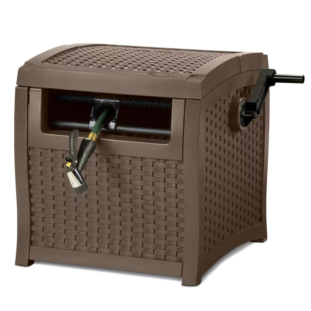 Wicker Hose Hideaway Reel with Hose Guide Q58172