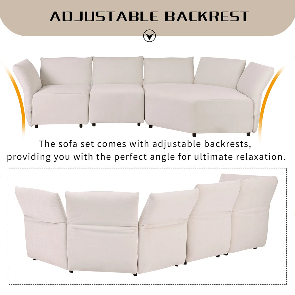 Beige 3 Seater Polyester Sofa G4223