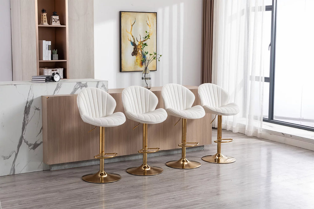 Velvet Upholstered Swivel Bar Stools Set of 2 C412824