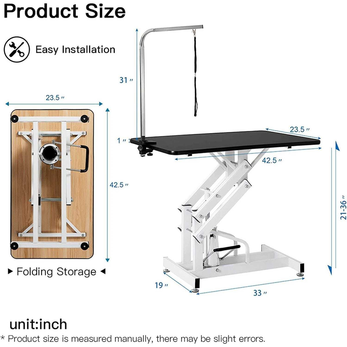 Hydraulic Pet Grooming Table Adjustable Height S59053
