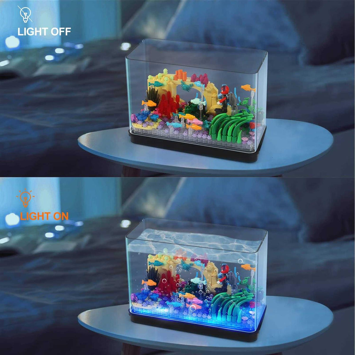 Fish Tank Aquarium Building Sets with Light I715