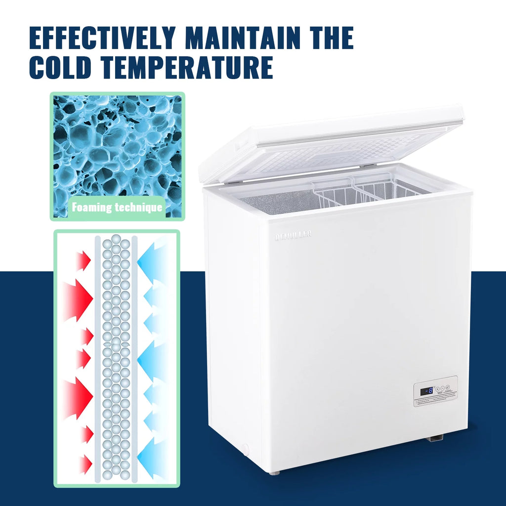 White Chest Freezer with Two Storage Baskets U5553
