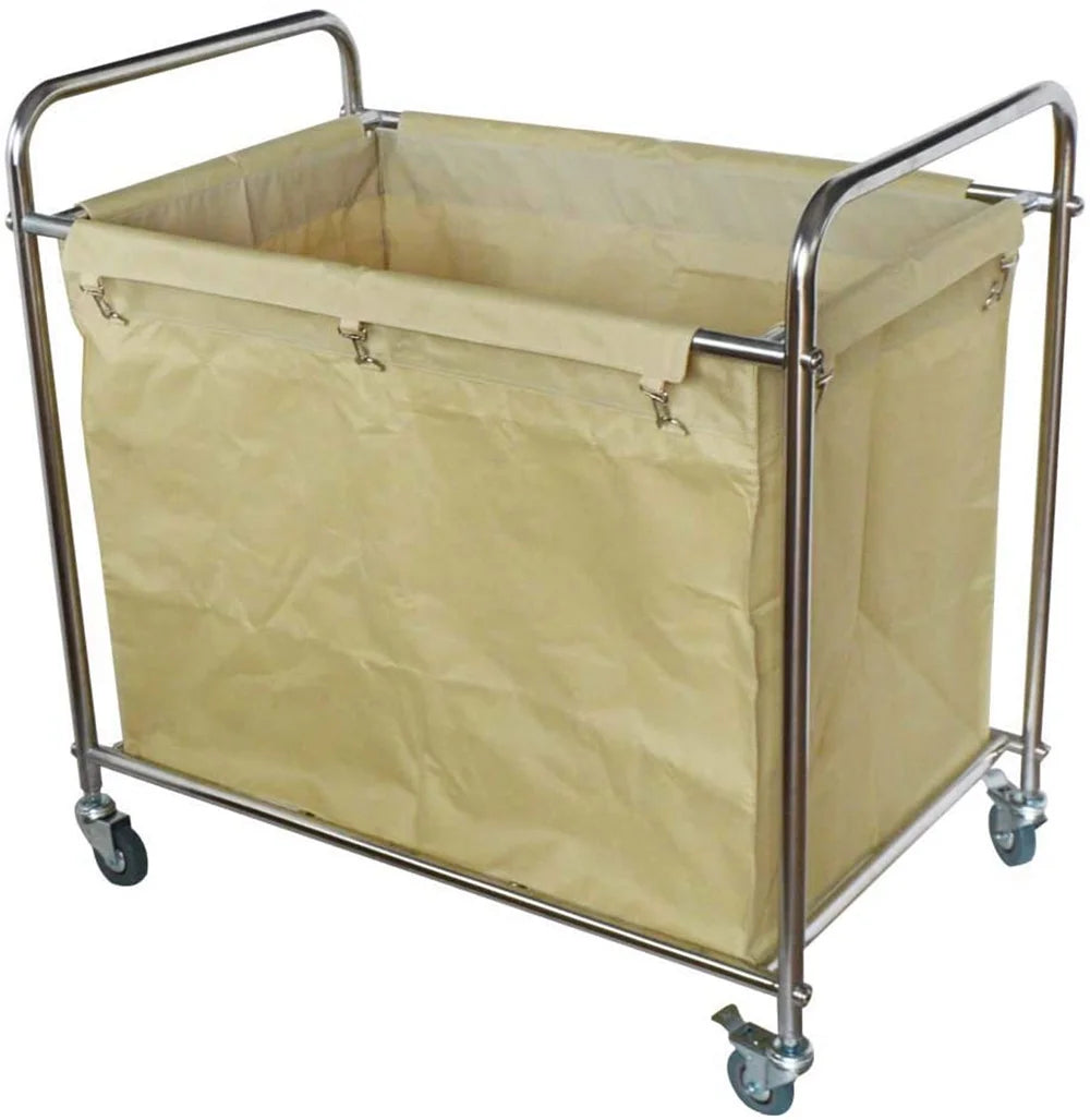 Laundry Sorter Cart with Removable Baskets Stainless Steel Frame Rolling Casters T765730