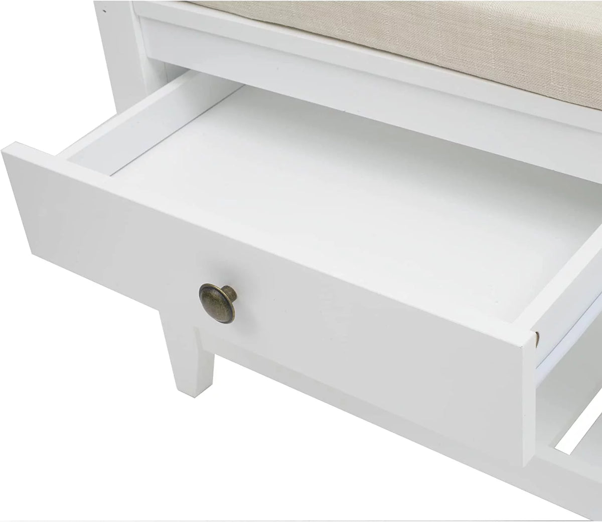 Blue Shoe Storage Bench with Cushioned Seat and 2 Drawers M709