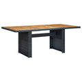 Acacia Wood Top Poly Rattan Outdoor Dining Table C99867