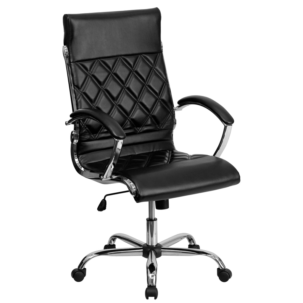 Black LeatherSoft Executive Swivel Office Chair D7930