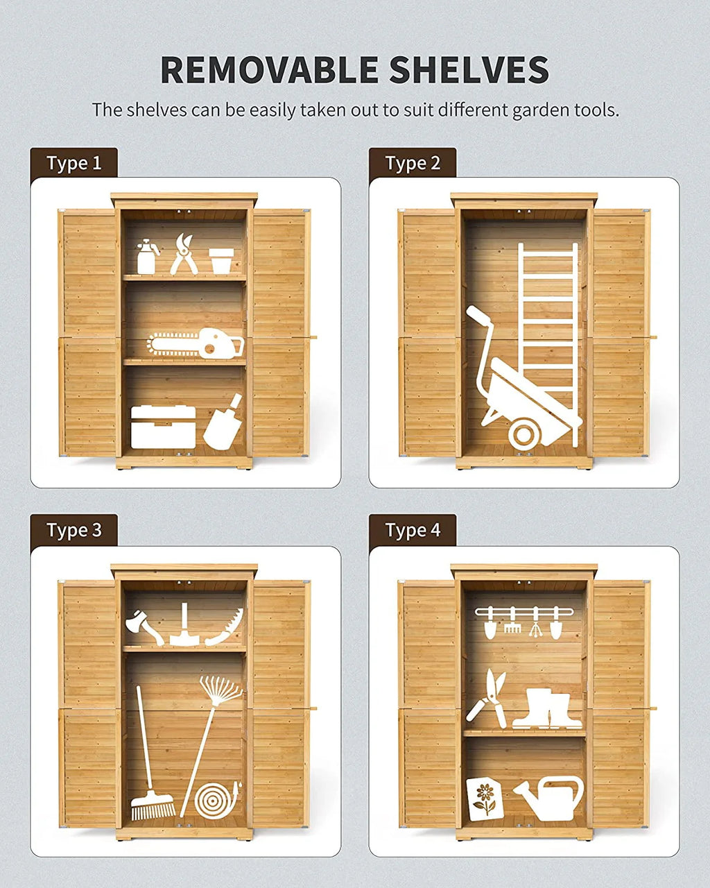 Outdoor Storage Cabinet with Asphalt Roof Q5430