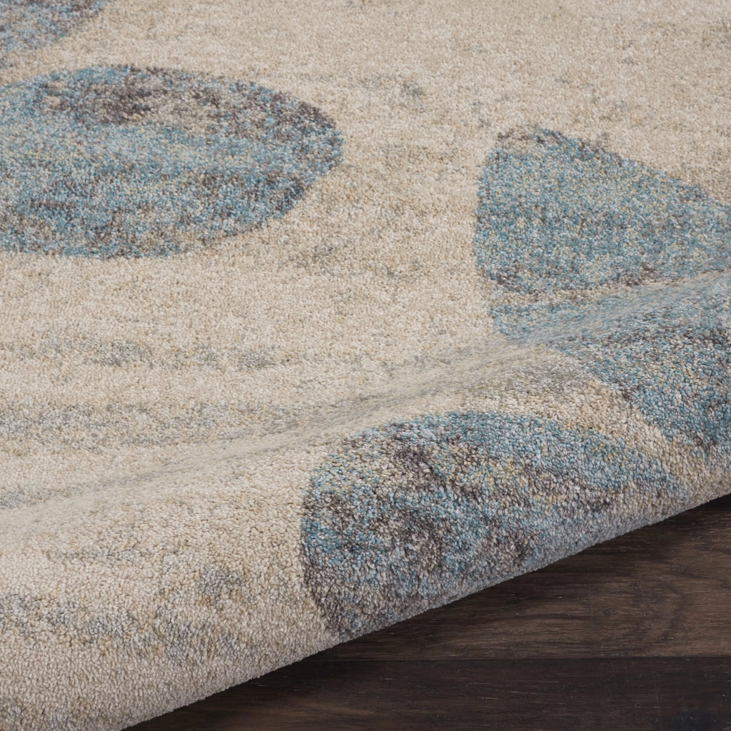 Ivory Light Blue 8' x 10' Area Rug J96315