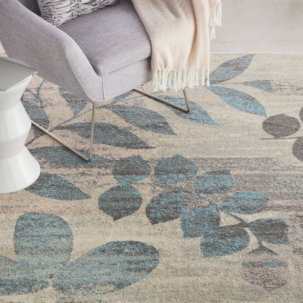 Ivory Light Blue 8' x 10' Area Rug J96315