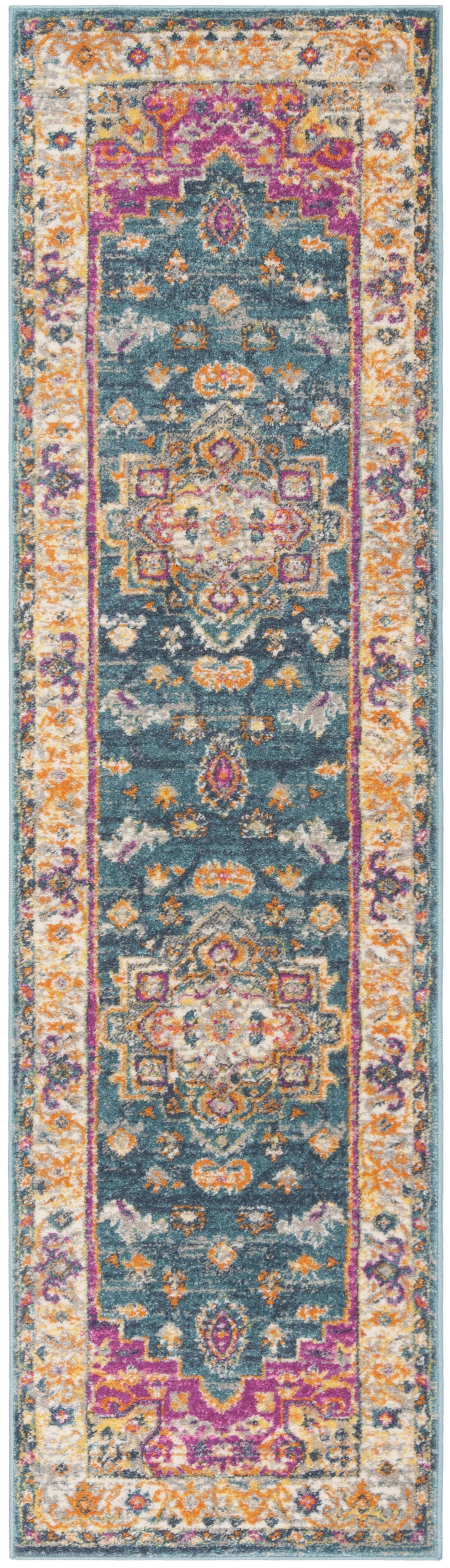 Blue Multi Floral Runner Rug 2'3" x 10' H381