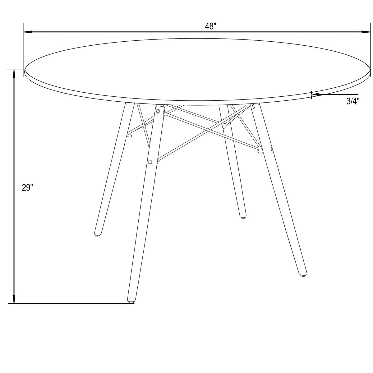 Round Glass Top Dining Table P195