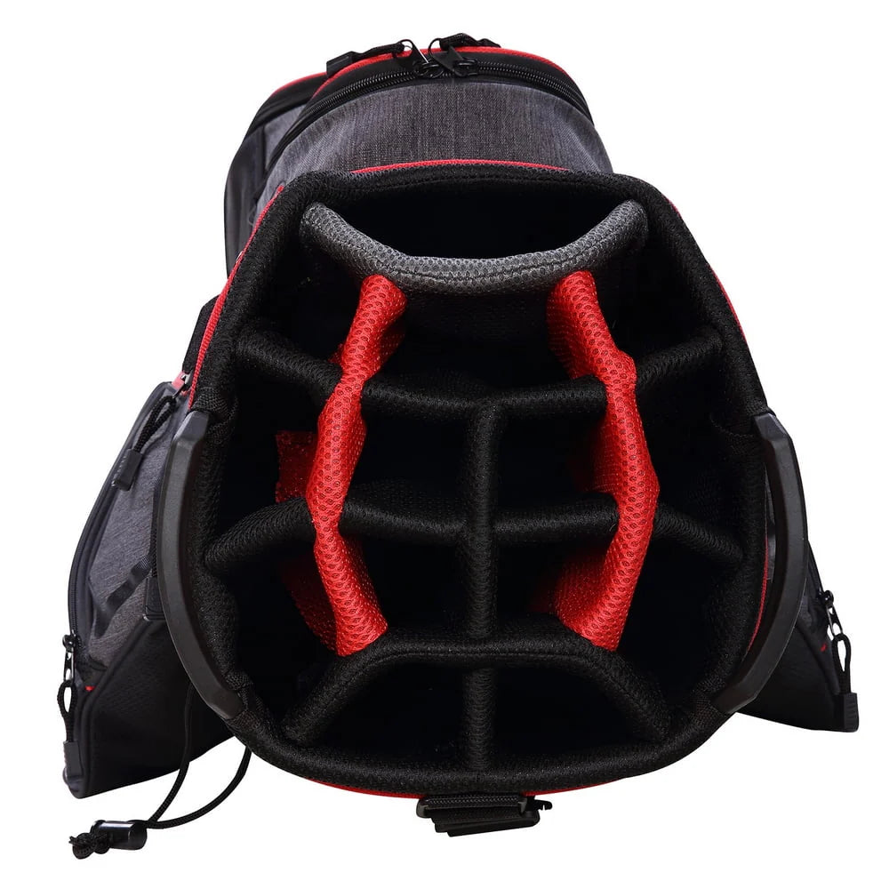 Golf Cart Bag with 14 Way Dividers Black Red T995