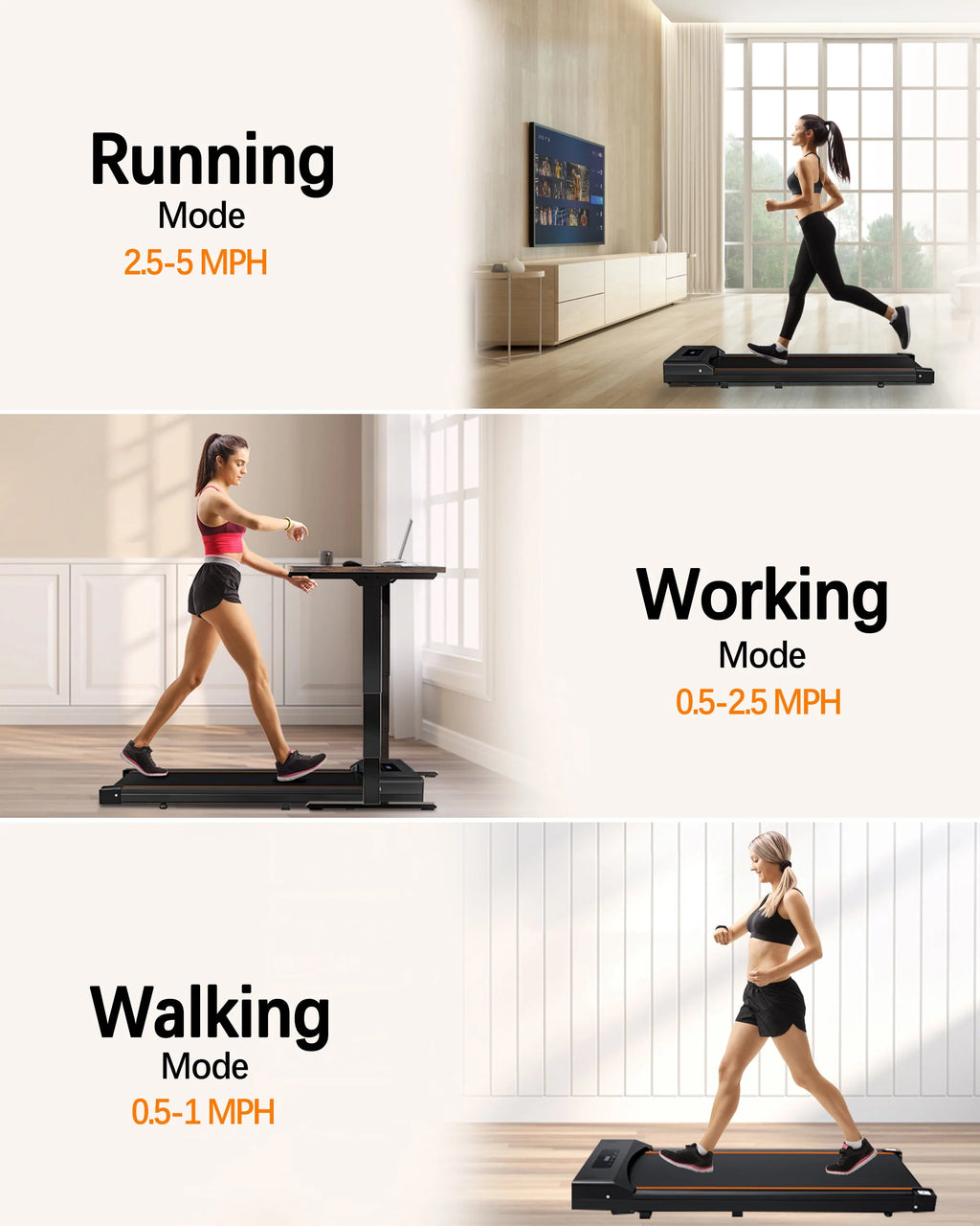 Under Desk Treadmill Electric Slim Walking Pad with LED Display V839101