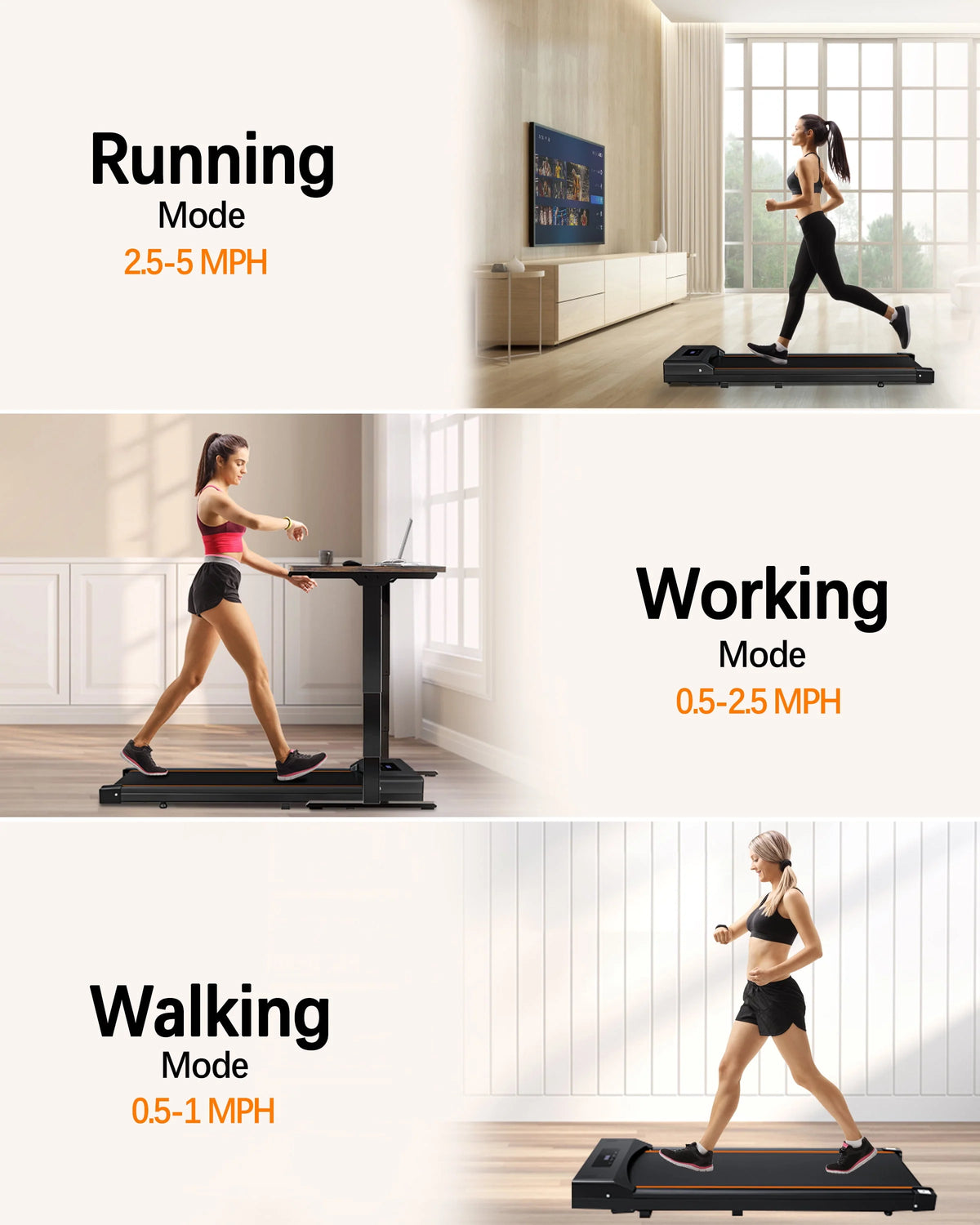 Under Desk Treadmill Electric Slim Walking Pad with LED Display V839101