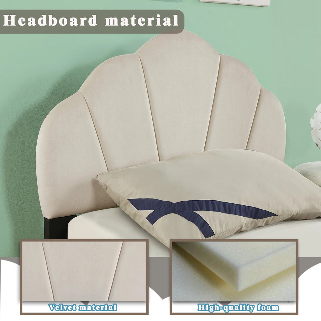 Pink Upholstered Twin Size Platform Bed E4889
