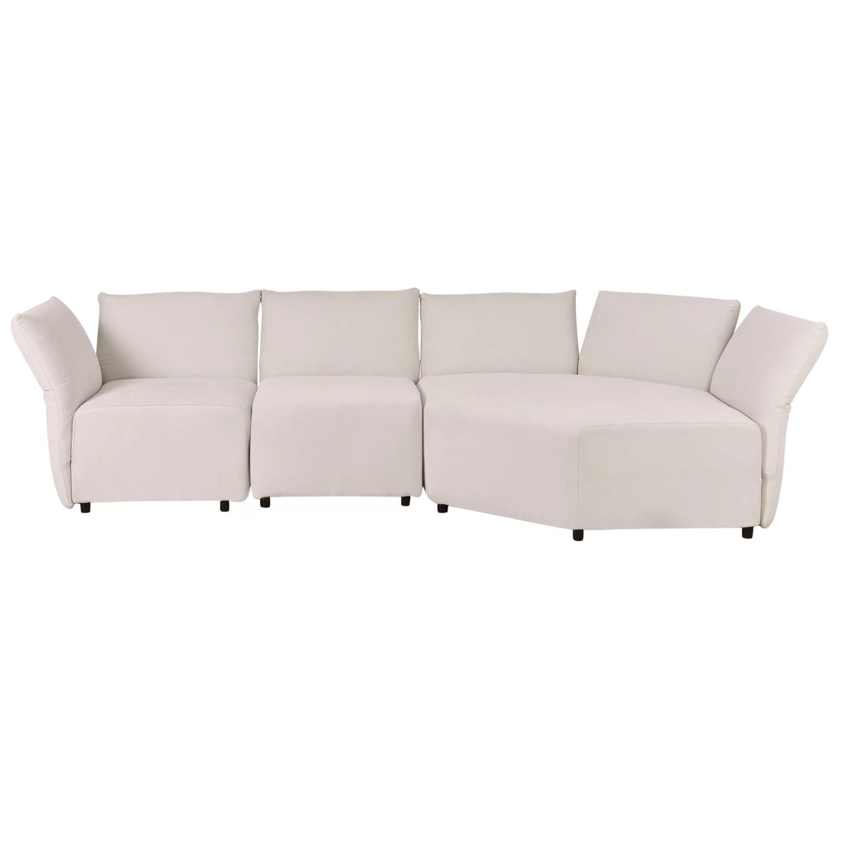Beige 3 Seater Polyester Sofa G4223