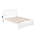 Solid Wood Queen Bed with Footboard in White F92867