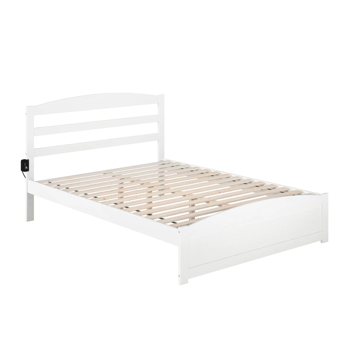 Solid Wood Queen Bed with Footboard in White F92867