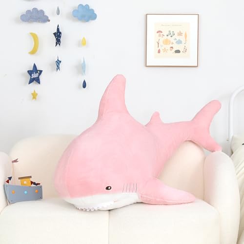 Pink 32in Shark Plush Toy L7681