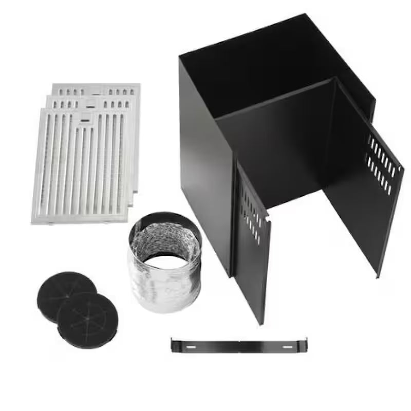 30 in. 350CFM Convertible T-Shape Wall Mount Range Hood in Black with Charcoal Filters and LED Lighting R994
