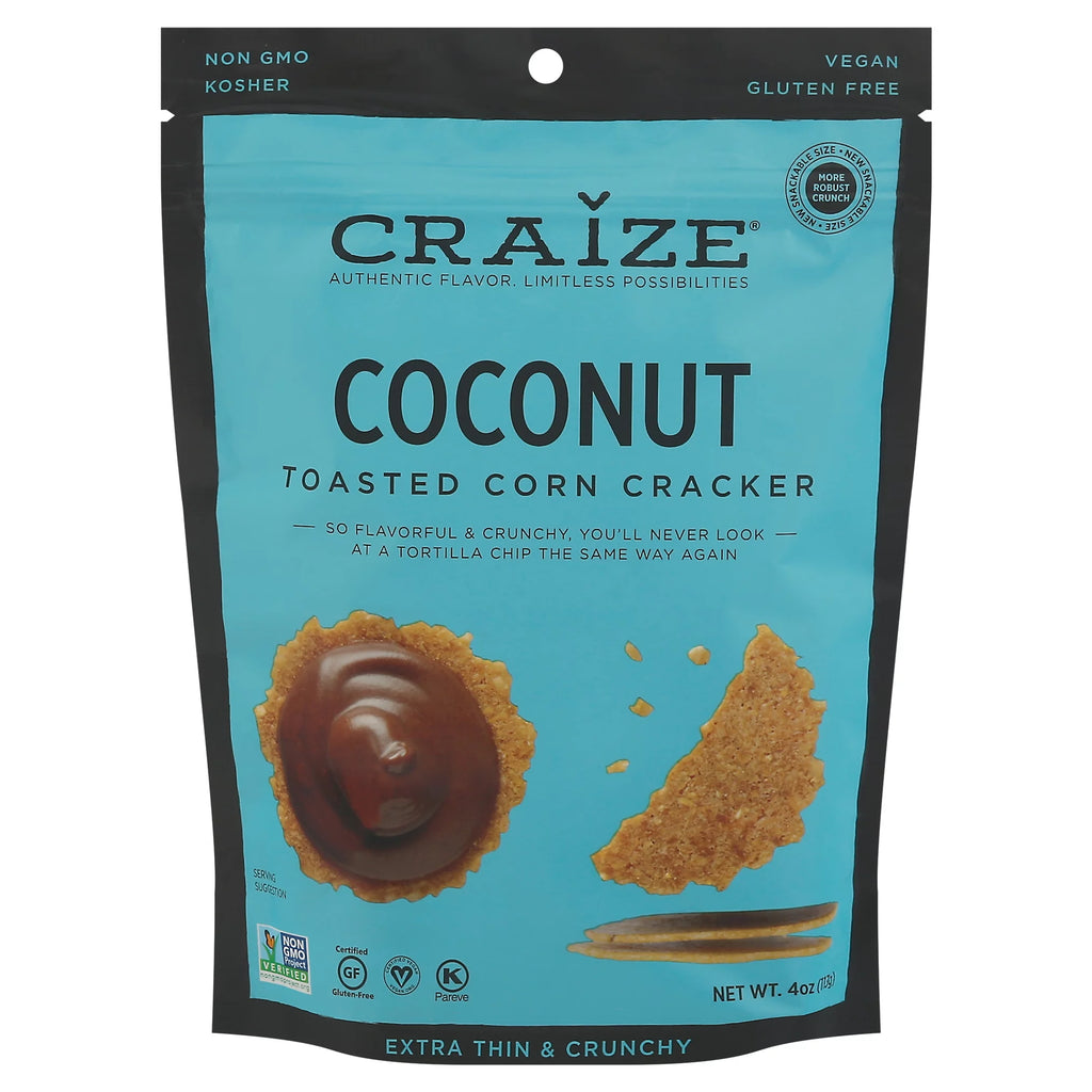 Extra Thin Toasted Corn Crisps Vegan Gluten Free 3 Pack Coconut X516