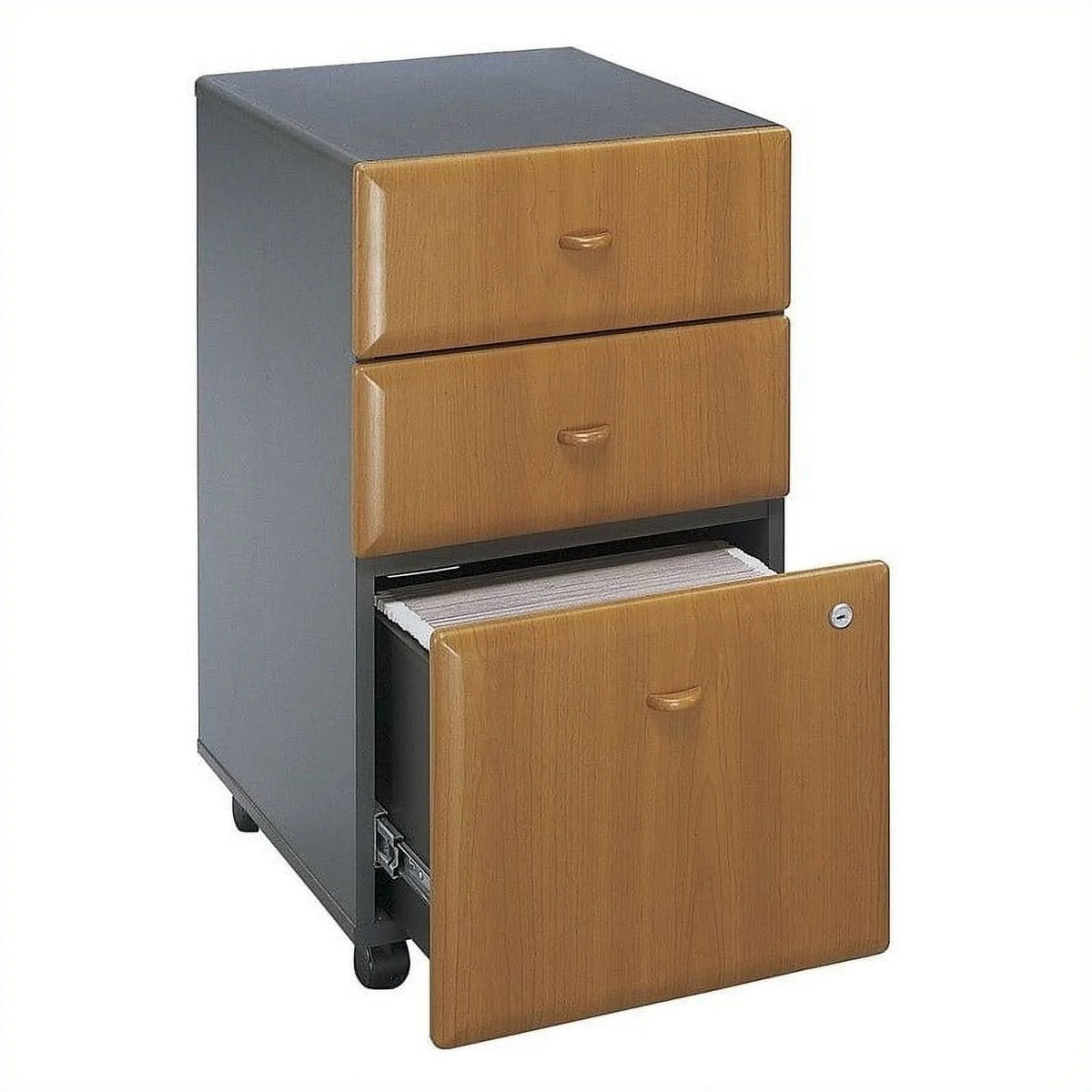 3 Drawer Wood Mobile Filing Cabinet Set of 2 U948