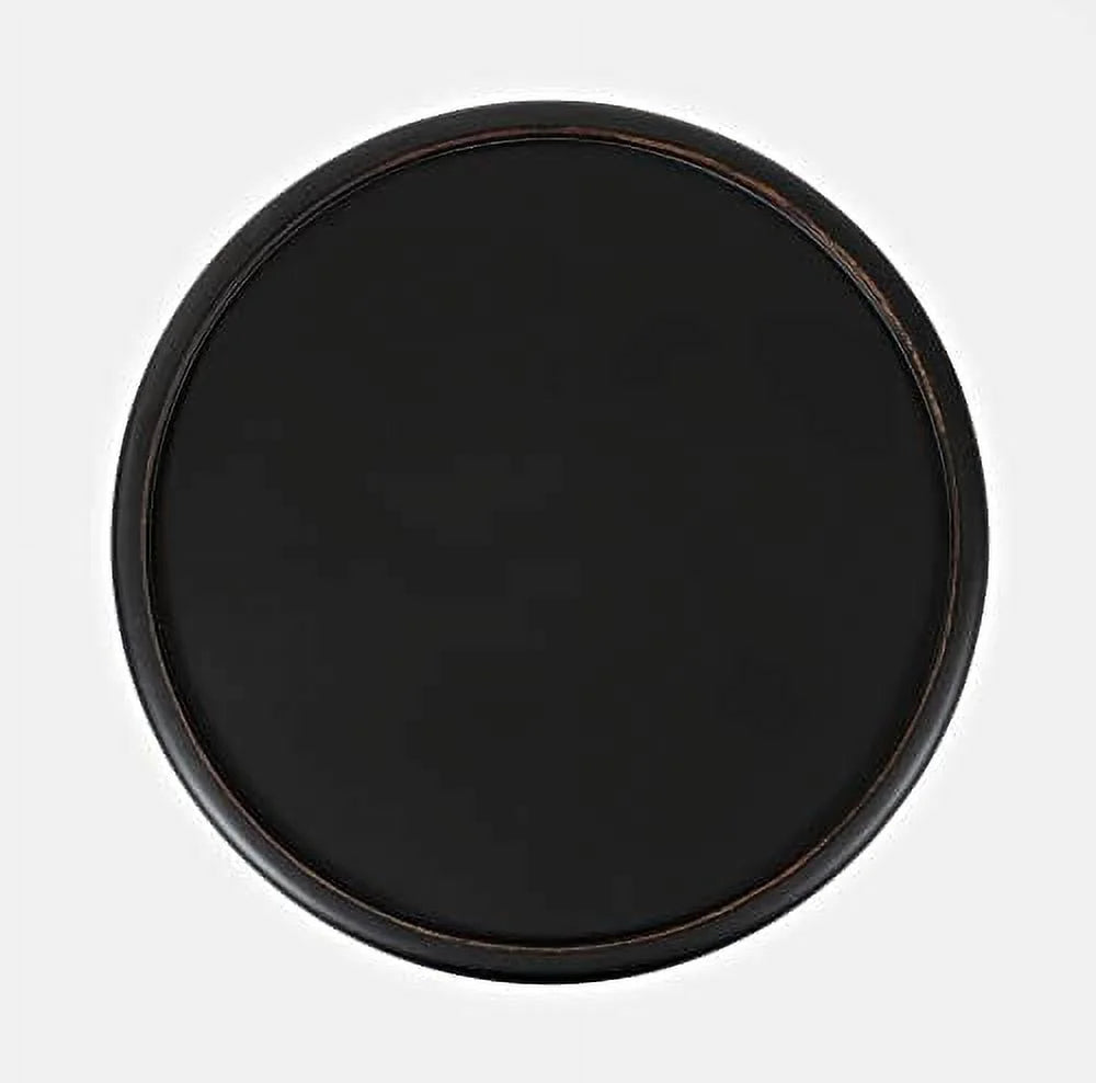 Antique Black Hardwood Drum End Table G889