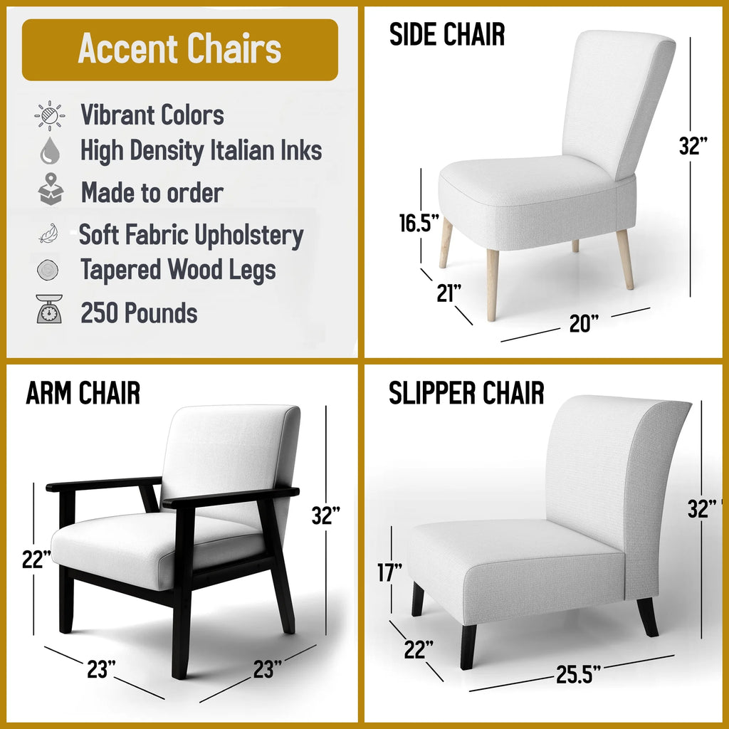 Cream Patterned Upholstered Accent Chair M340