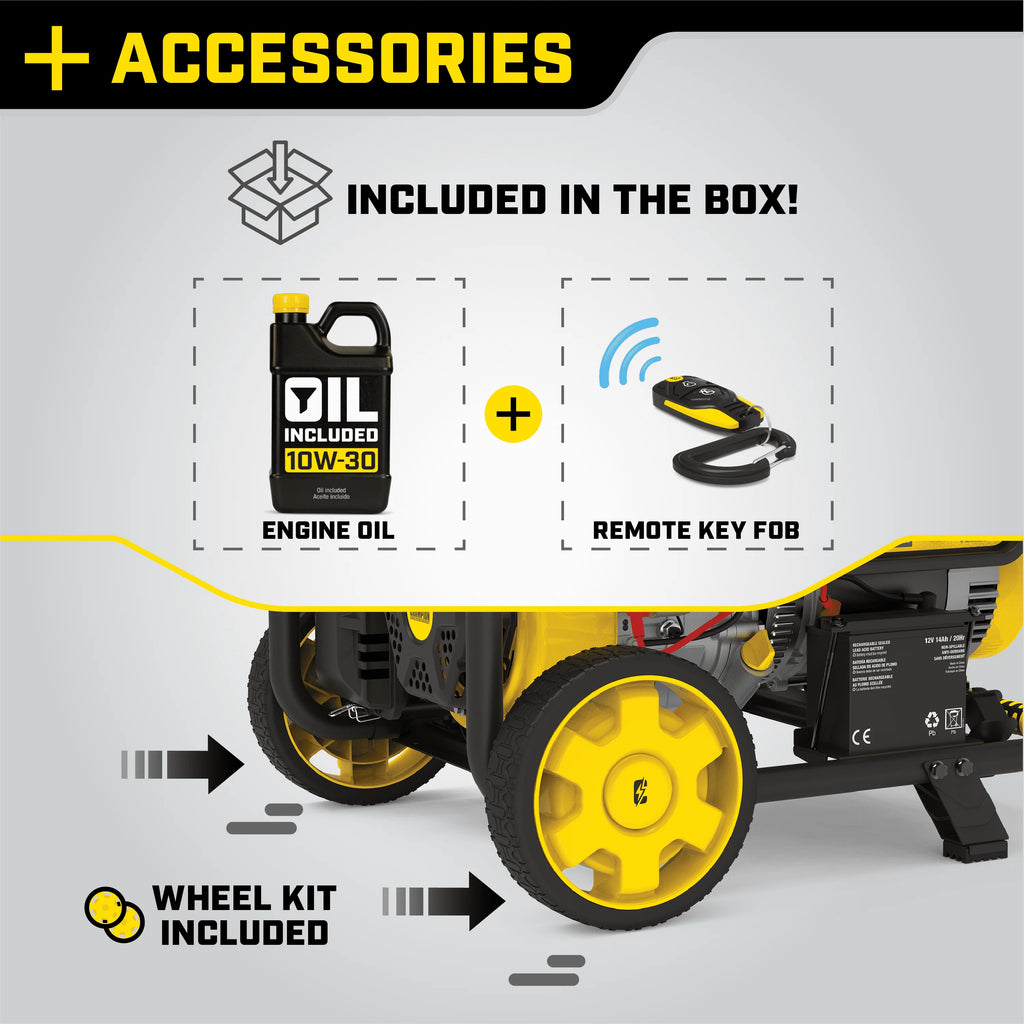 9375/7500-Watt Portable Generator with Wireless Remote Start J24160