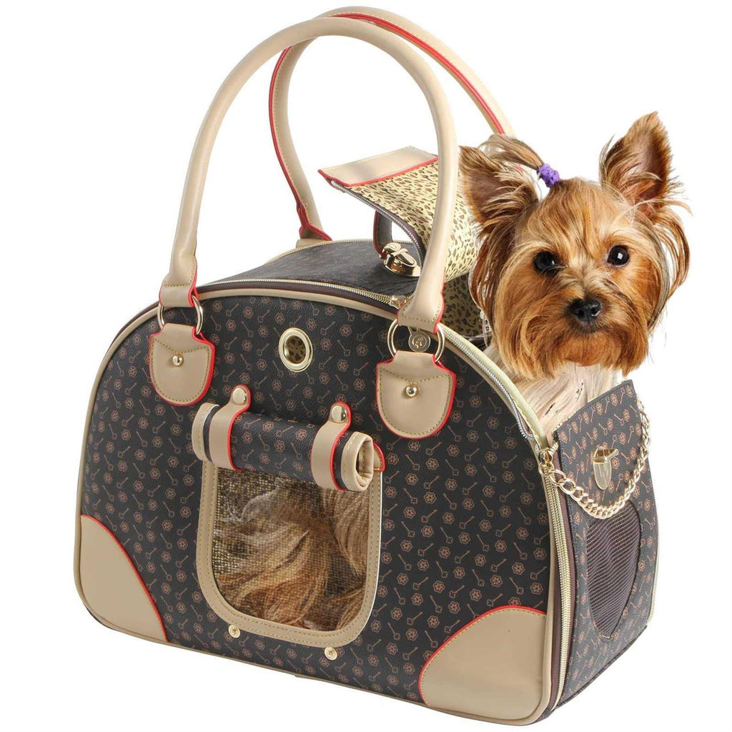 Fashion Pu Leather Dog Carrier Handbag Purse Cat Tote Bag D362851