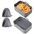 Reusable Silicone Air Fryer Pot with 2 Basket Pans and Mittens Q523992