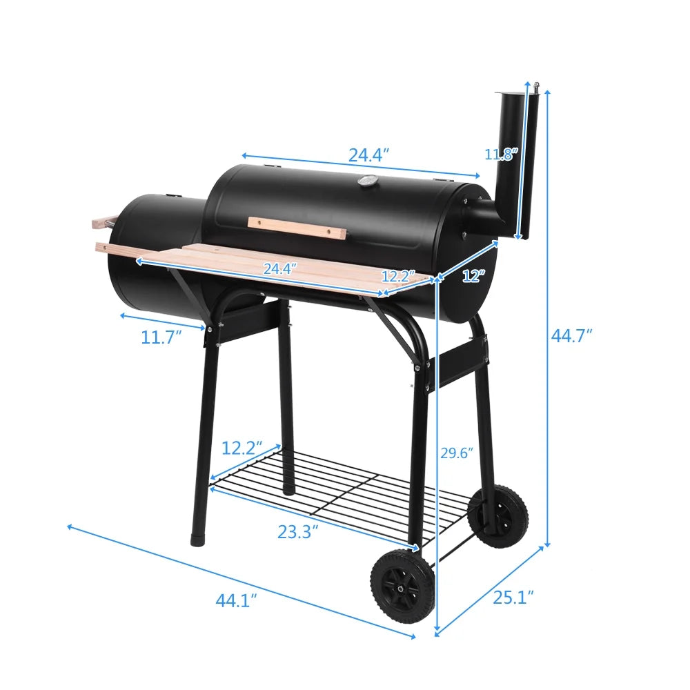Portable Charcoal Grill and Offset Smoker S16002
