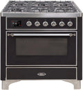 36 Dual Fuel Natural Gas Range Glossy Black Chrome Trim V92604