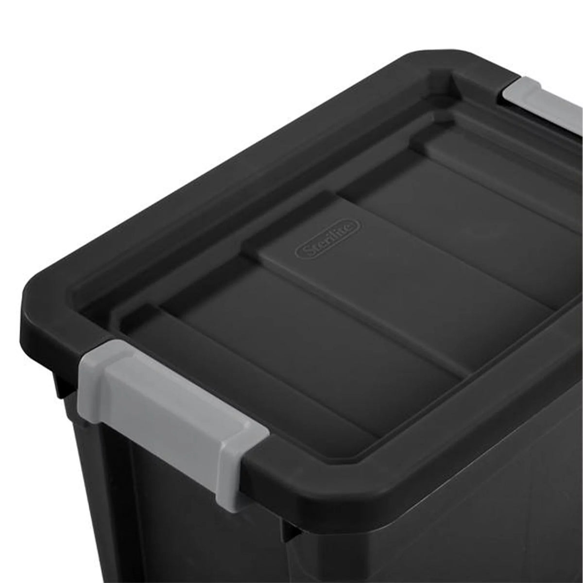 7.5 Gallon Storage Totes with Latch Lids, Black 6 Pack I19977