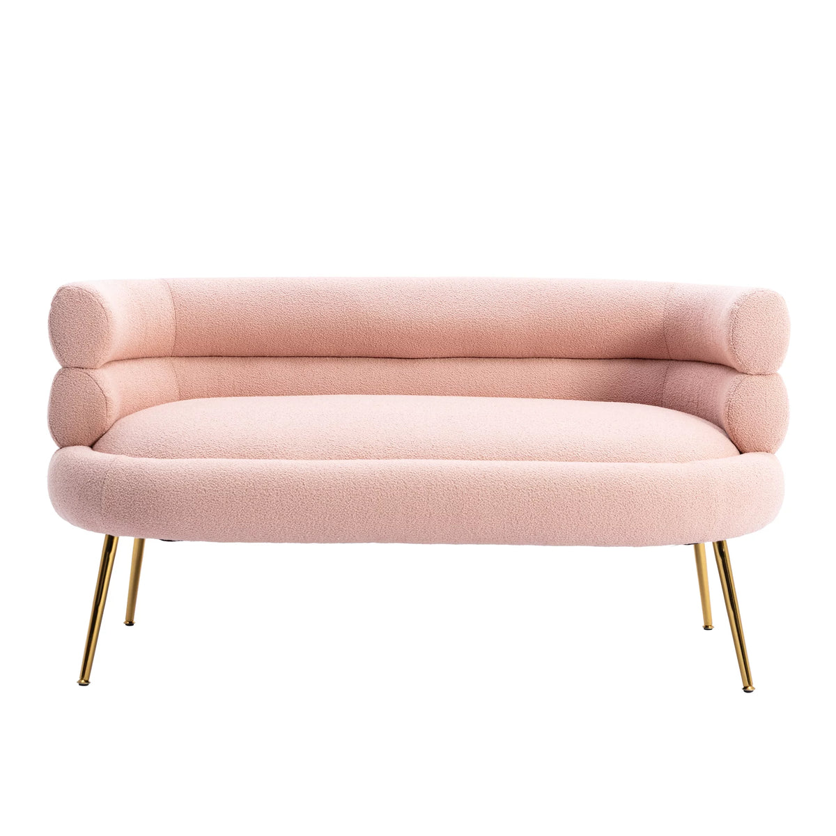 Pink Polyester Upholstered Wingback Accent Chair with Metal Legs X24188