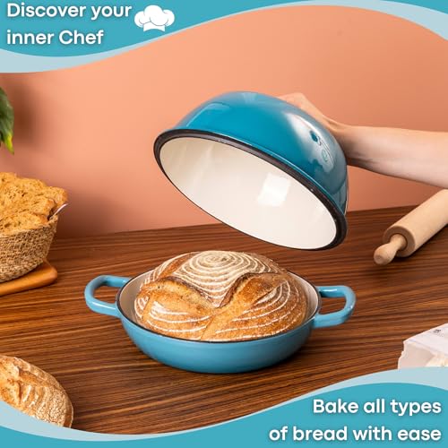 Enamelled Cast Iron Dutch Oven Pot, Dark Blue, 6 Quarts B295456