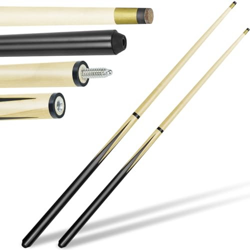 Pool Cue Stick 11mm Fiber Leather Tip 36inch Set of 2 B506917